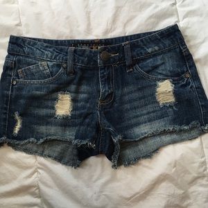 Denim Frayed Shorts